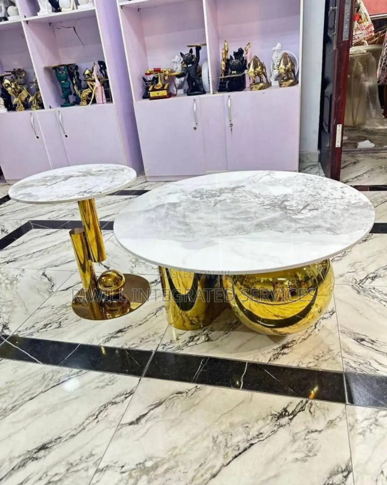 Rustic Center Table With Two Sides Stool