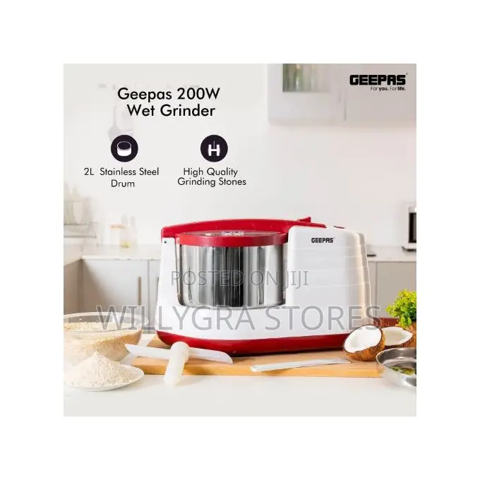 Geepas Wet Grinder Stainless Steel Drum Grinding Stone Blender