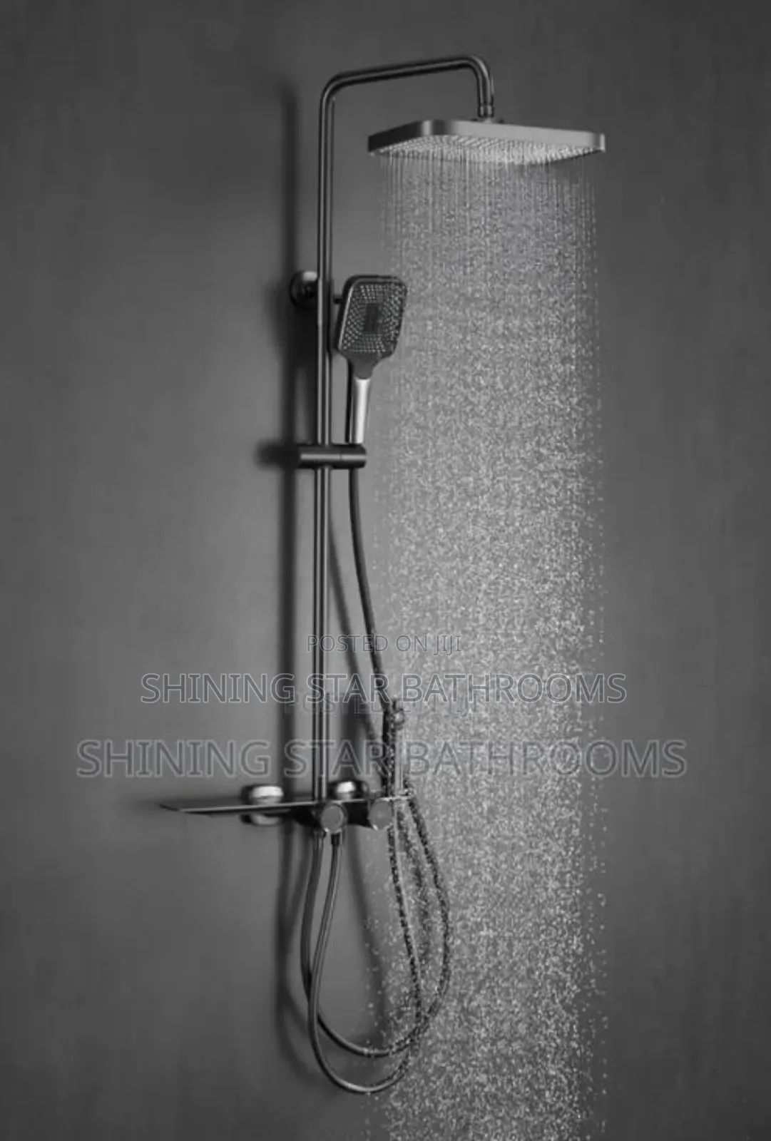 Rainfall Grey Standing Shower Set