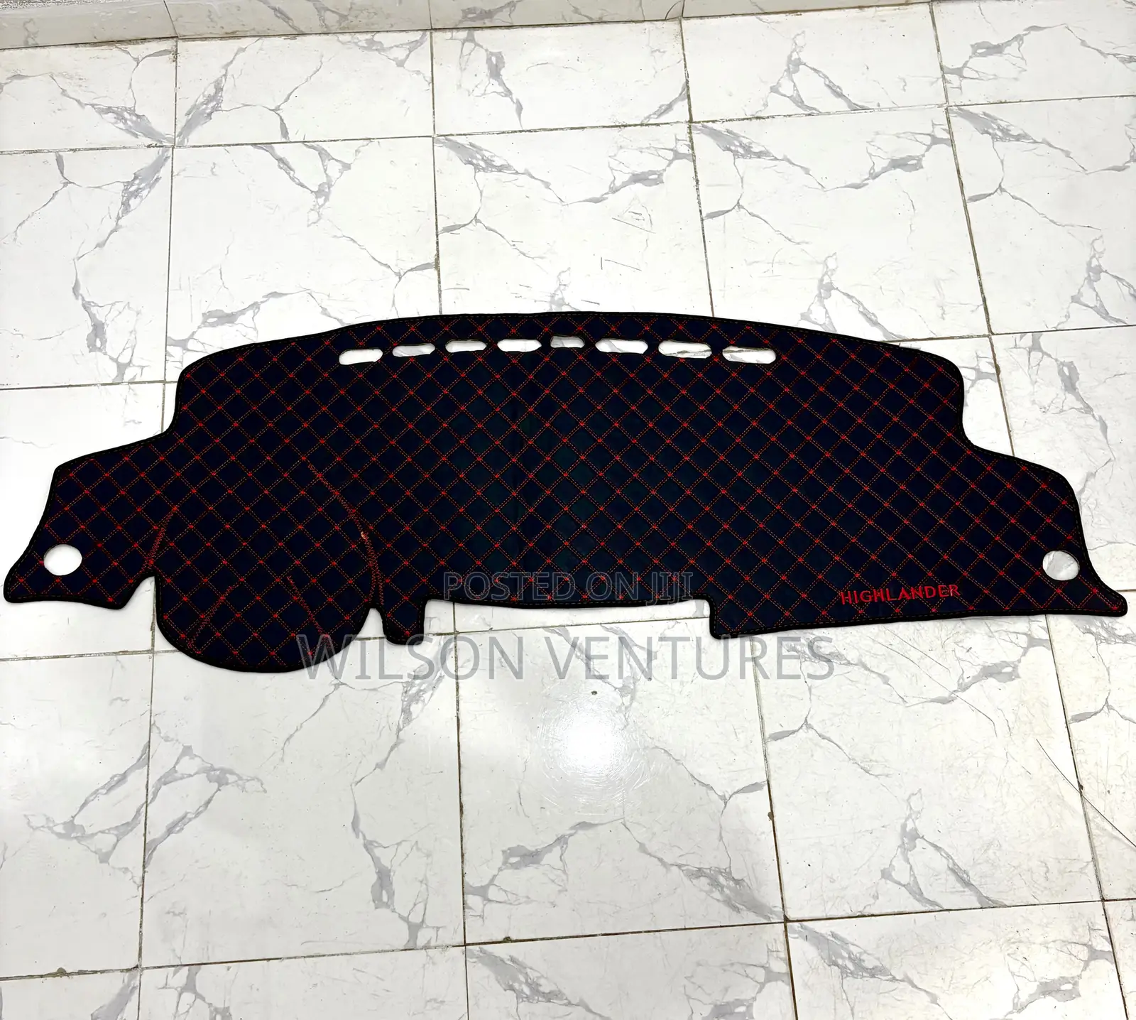 2008-2013 Highlander Draft Tiles Dashboard Cover Red Black