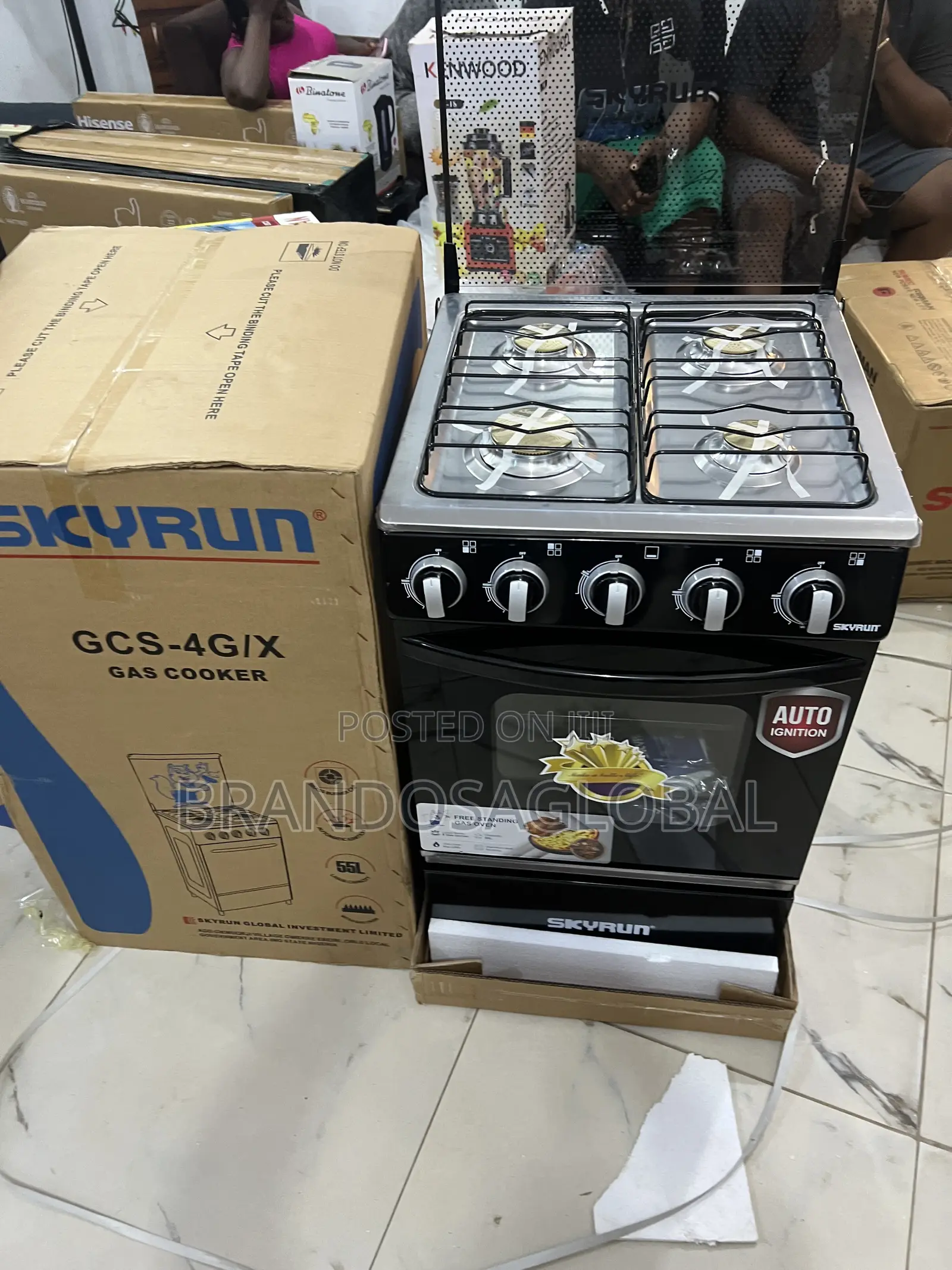 Skyrun GCS-4g/X Gas Cooker – 50×50 Size With 4 Burners