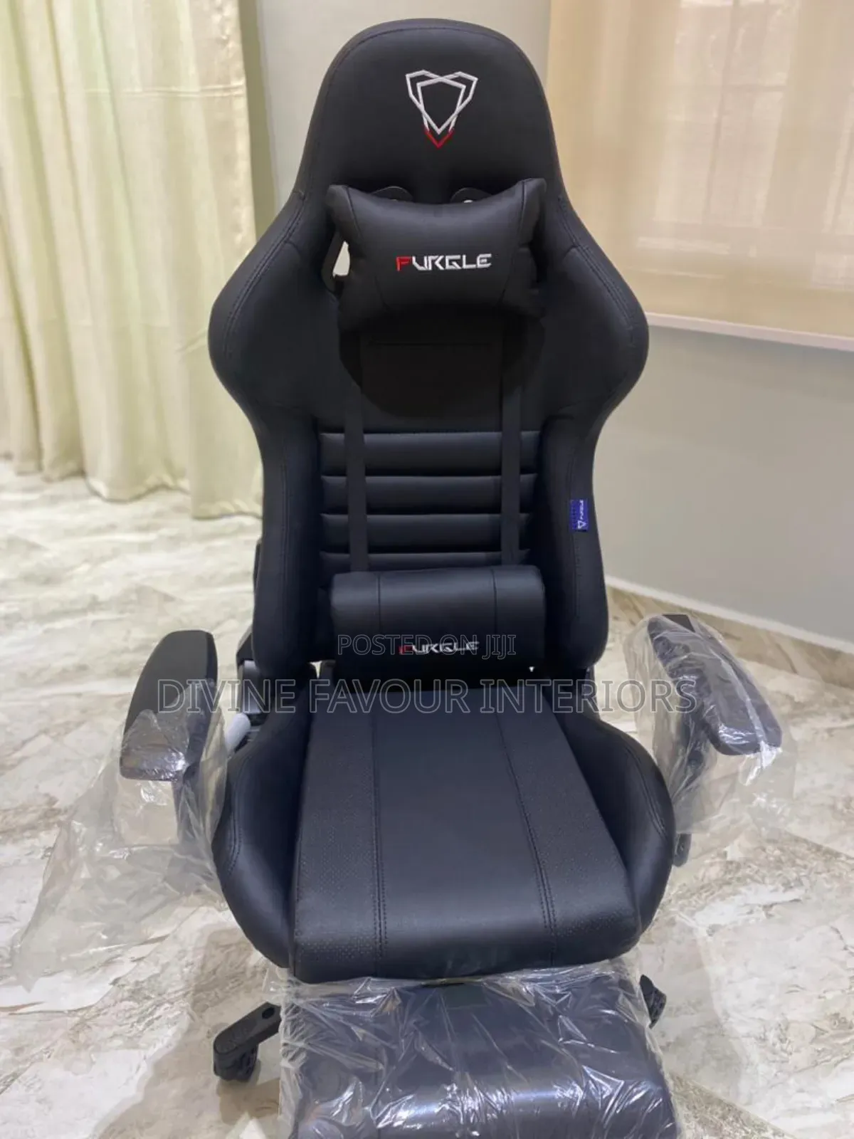 Furgle Gaming Ergonomic Swivel Chair- Full Black