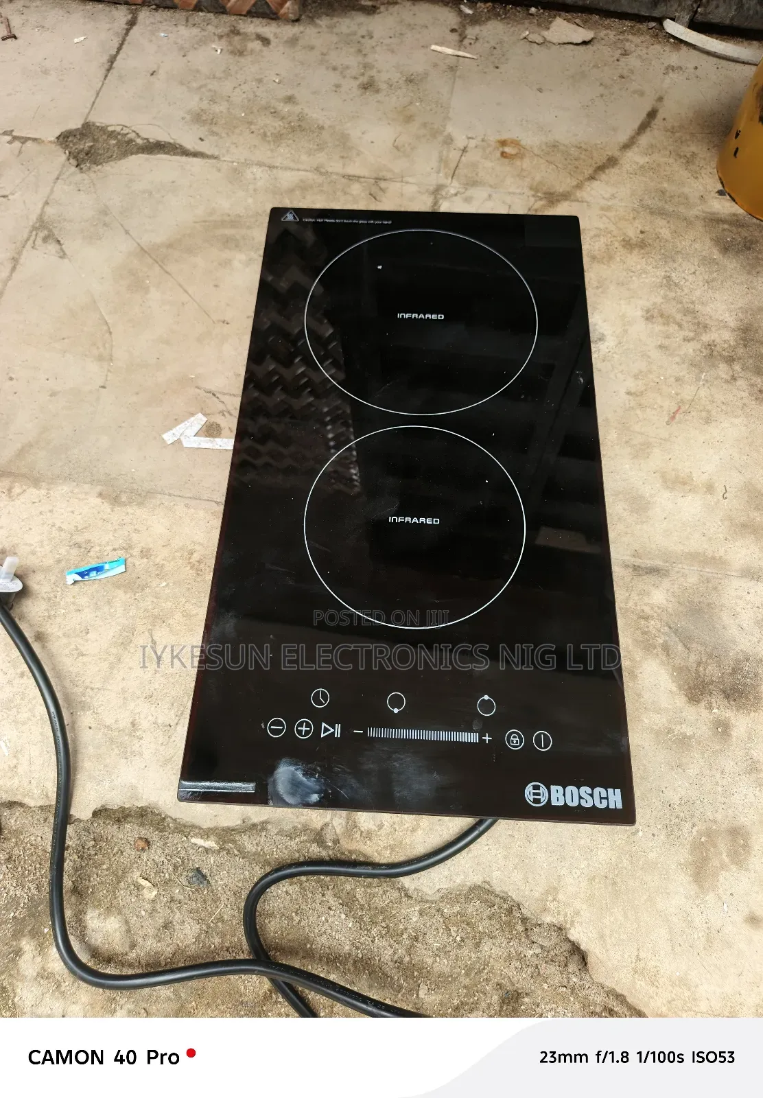 Original Bosch 2 Electric Built-in Cooker Automatic Control Burners