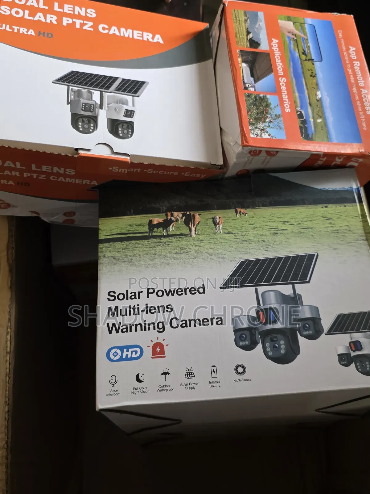Solar Powered Muilt Lens Warning Camera