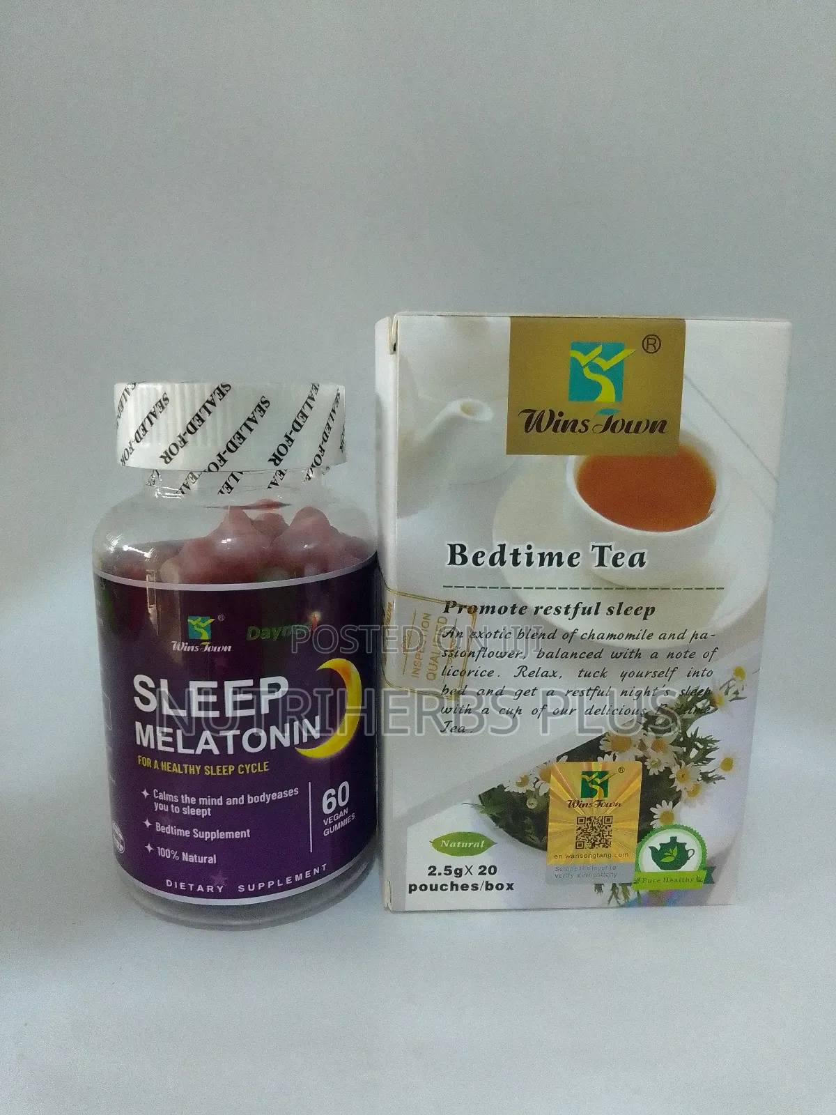 Wins Town Sleep Melatonin Gummies +Bedtime Tea:For a Sound Sleep