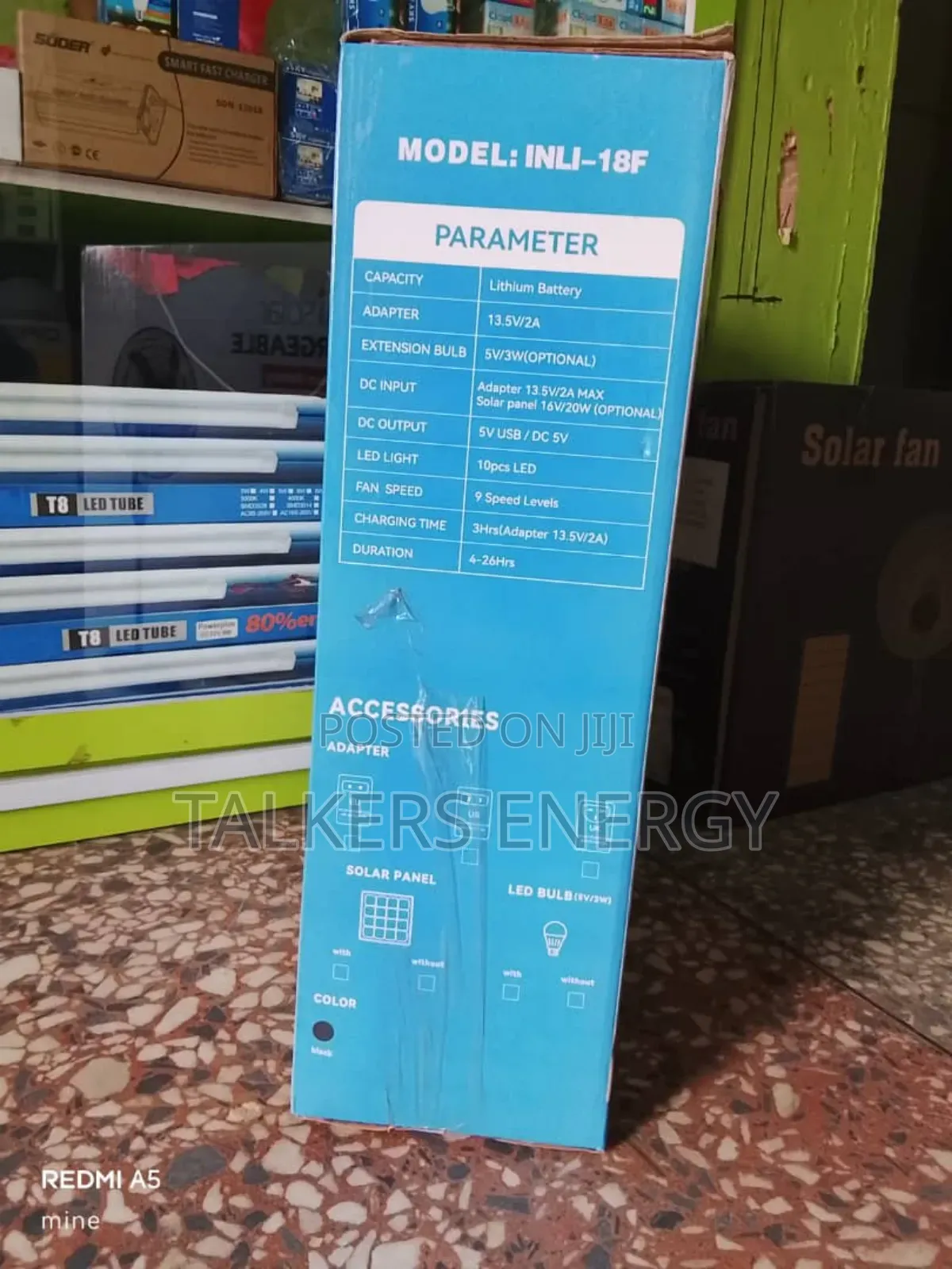 18 Inches Solar Rechargeable Standing Fan