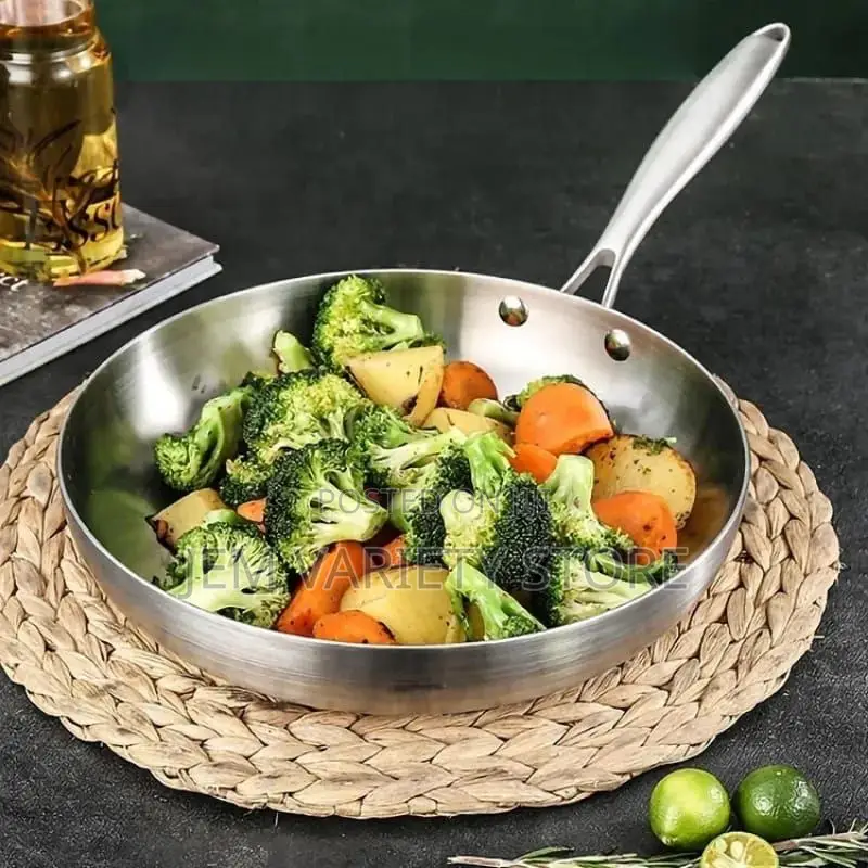 Quality Stainless Steel Uncoated Nonstick Fry Pan,