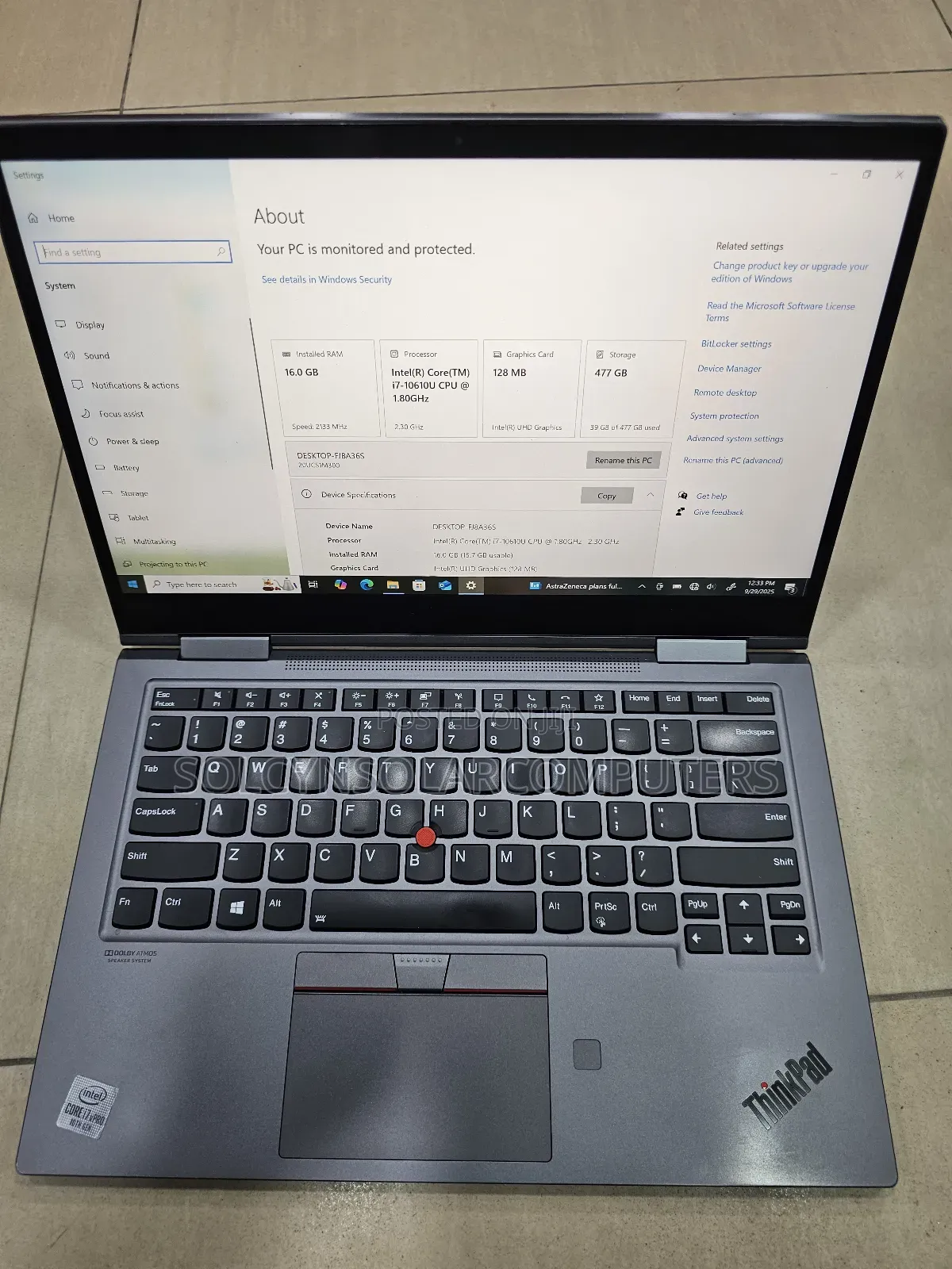 Laptop Lenovo Thinkpad X1 Yoga 16GB Intel Core I7 SSD 512GB