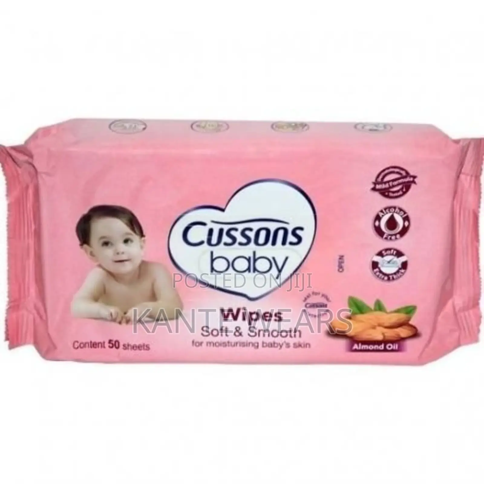 Baby Wipes -50 Counts - Pink