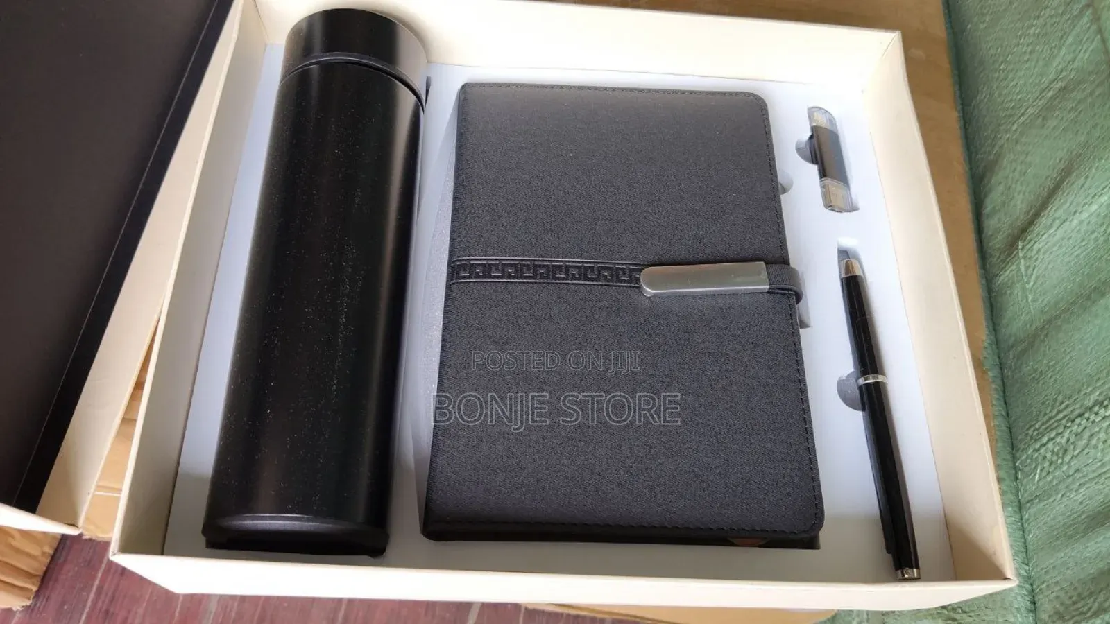 4 in 1 Corporate Gift Box - Flask, Pen, Flash Drive, Note Pad