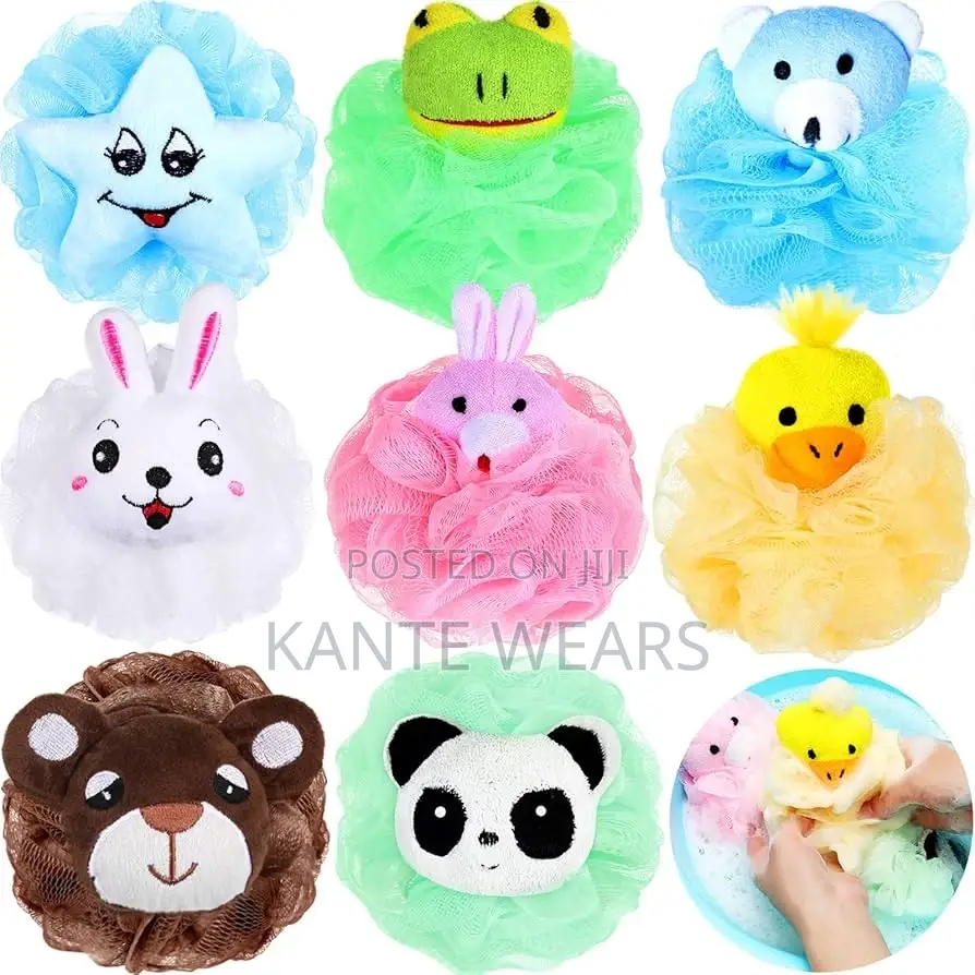 8 Pieces Kids Bath Animal Bath Sponge Cartoon