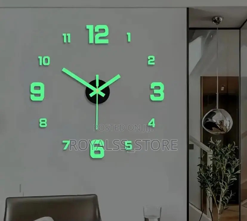 Big Size Diy Wall Clock Luminous Design