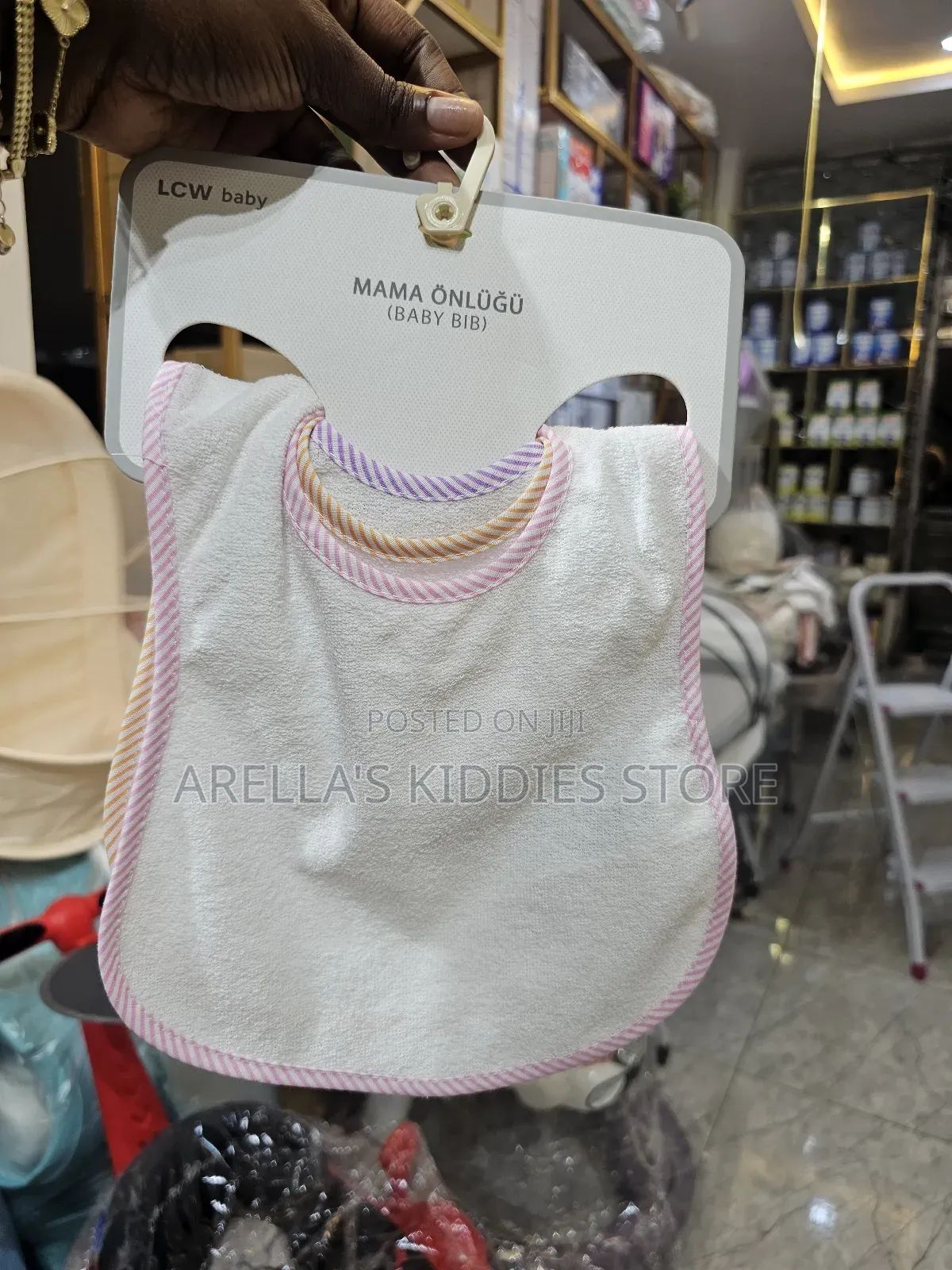 Baby Bibs With Stripe Piping Trim 3 Pack