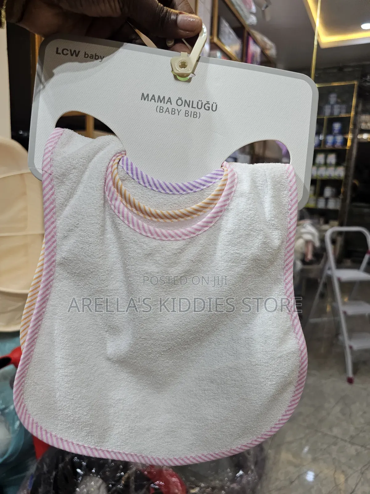 Baby Bibs With Stripe Piping Trim 3 Pack