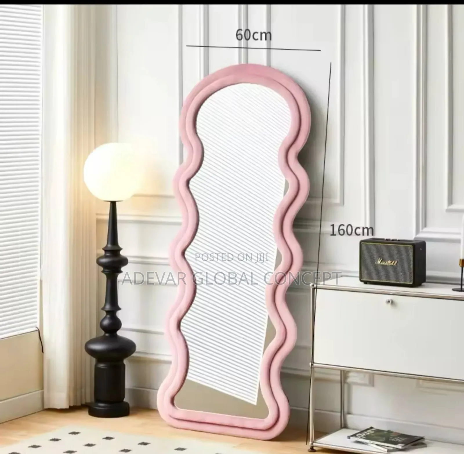 Full Body Floor Wave Decorative Dressing Mirror Special Shaped Fitting