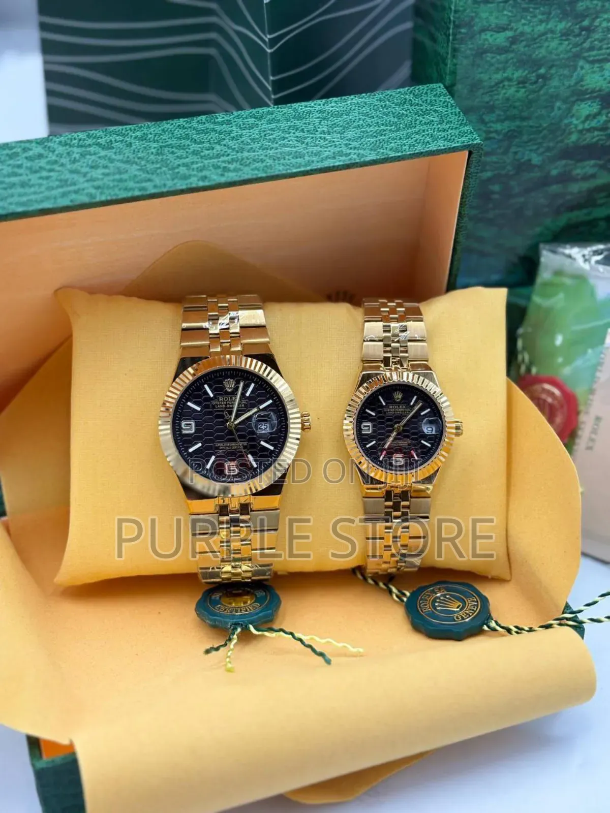 Rolex Quality Couples Automatic Gold Watch Fully Packaged