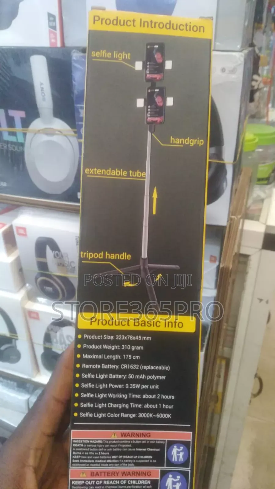 Tripod and Selfie Stick With Led Light