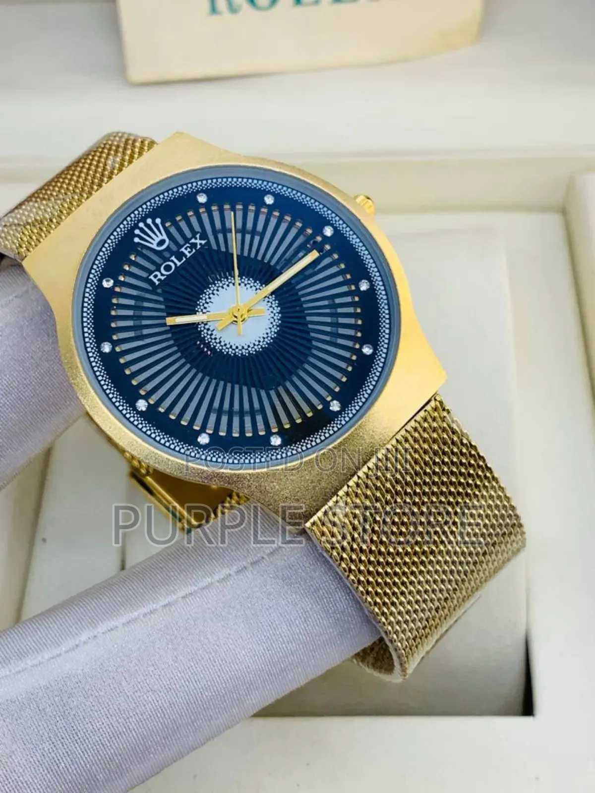 Rolex Flat Face Mesh Strap Wristwatch