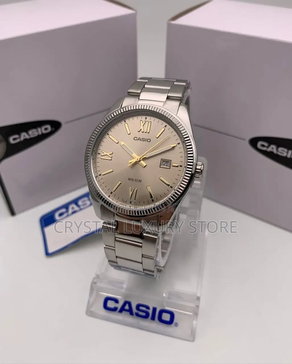Casio Quality Luxury Men Chain Strap Wristwatch