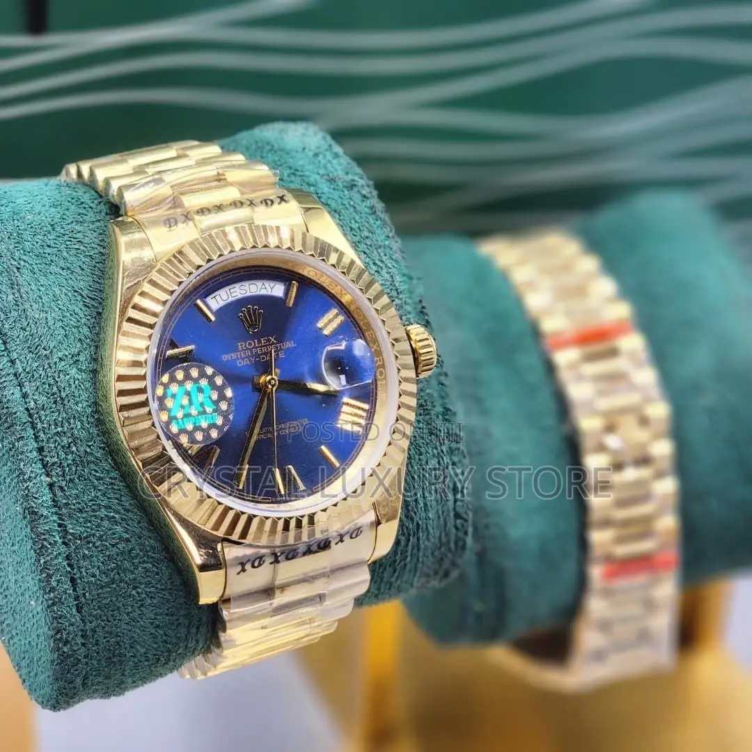 Rolex Quality Luxury Men Chain Strap Water Resistant Wristwatch