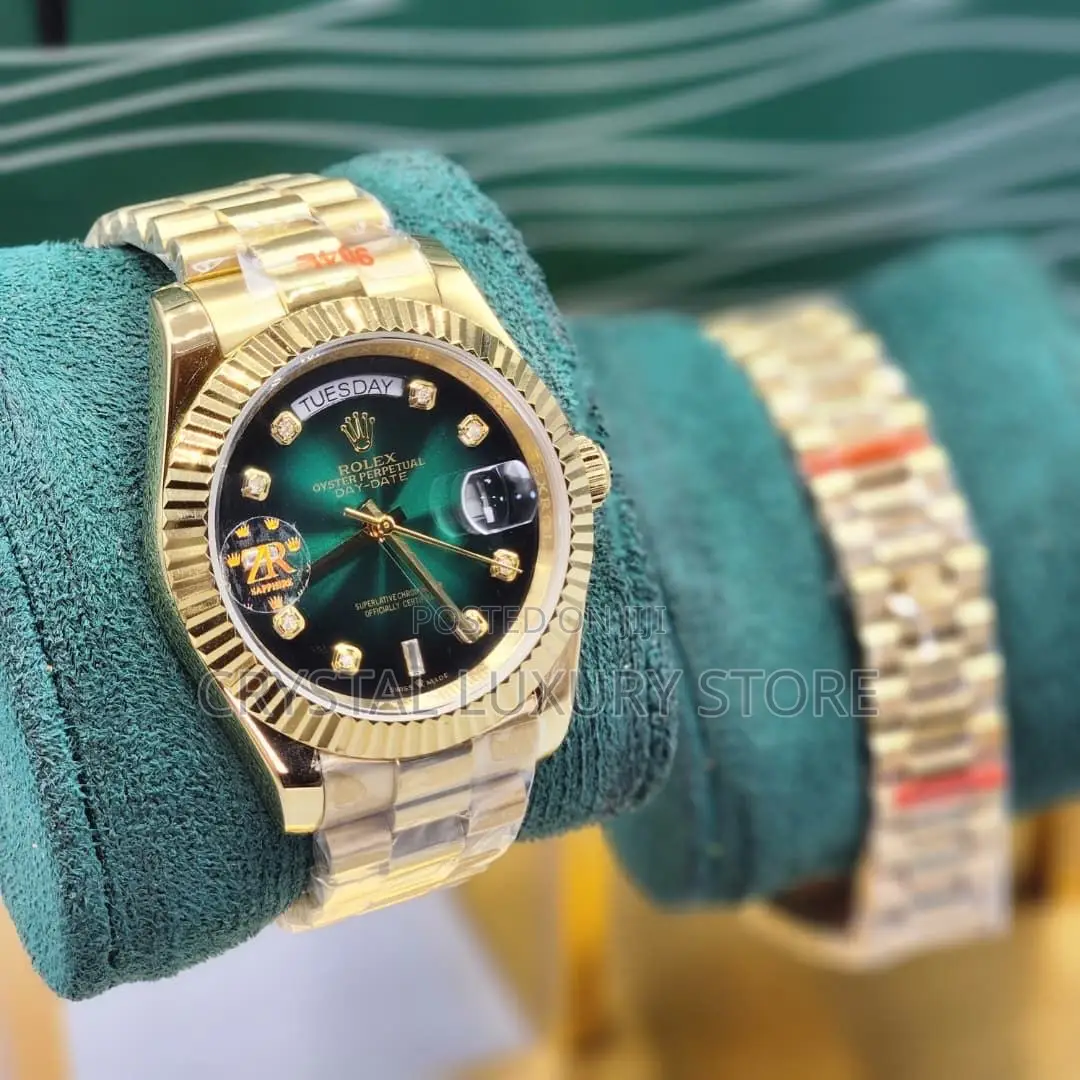 Rolex Quality Luxury Men Chain Strap Water Resistant Wristwatch
