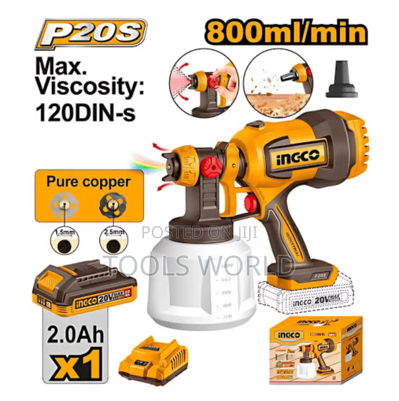 Ingco 20v Cordless Paint Spray Gun – Fast Efficient Spraying
