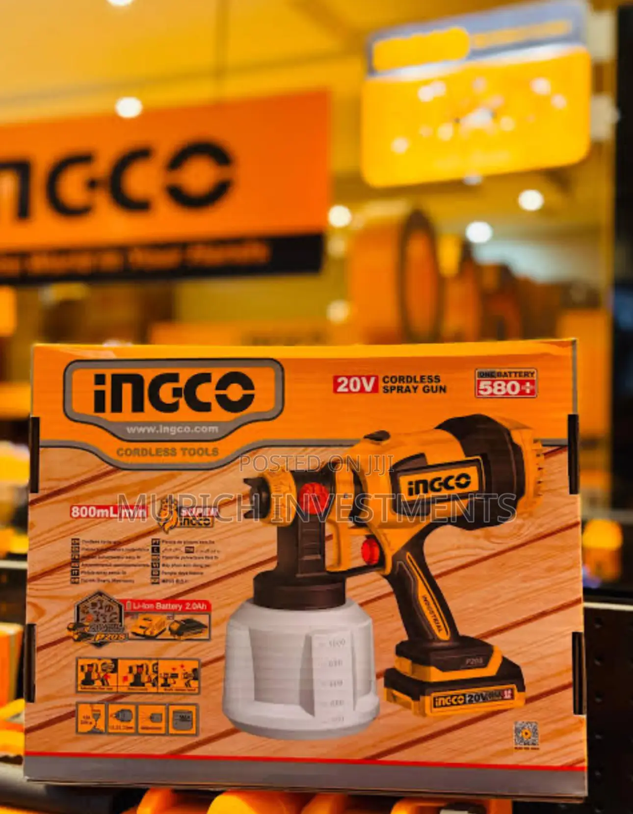 Ingco Powerful Cordless Spray Machine For Wood, Metal Walls
