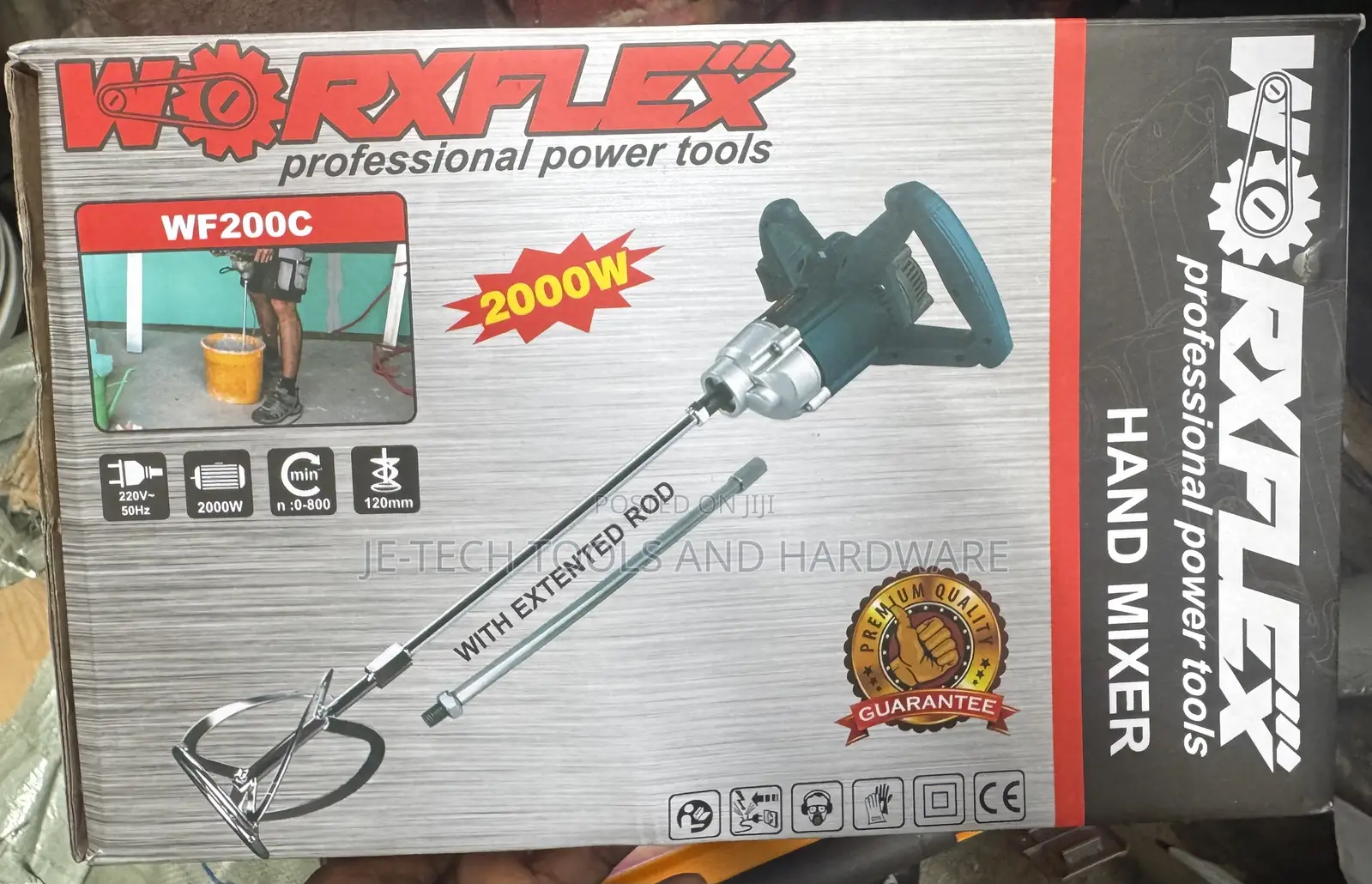 Worxflex Wf200c Professional Hand Mixer for the Extended Rod .