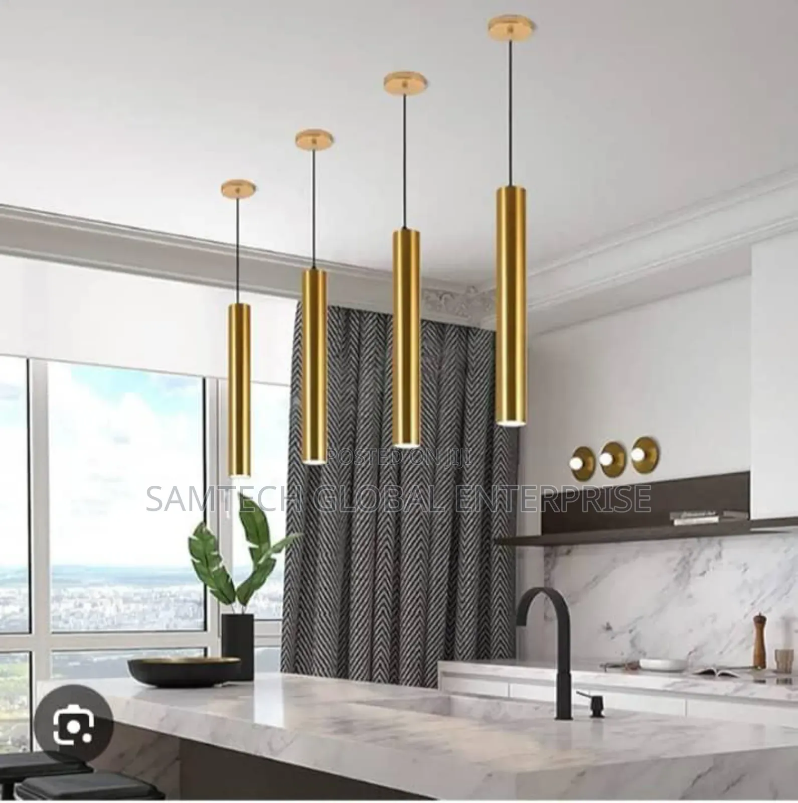 Modern Gold Tube Led Pendant Light – Luxury Hanging Ceiling Lamp