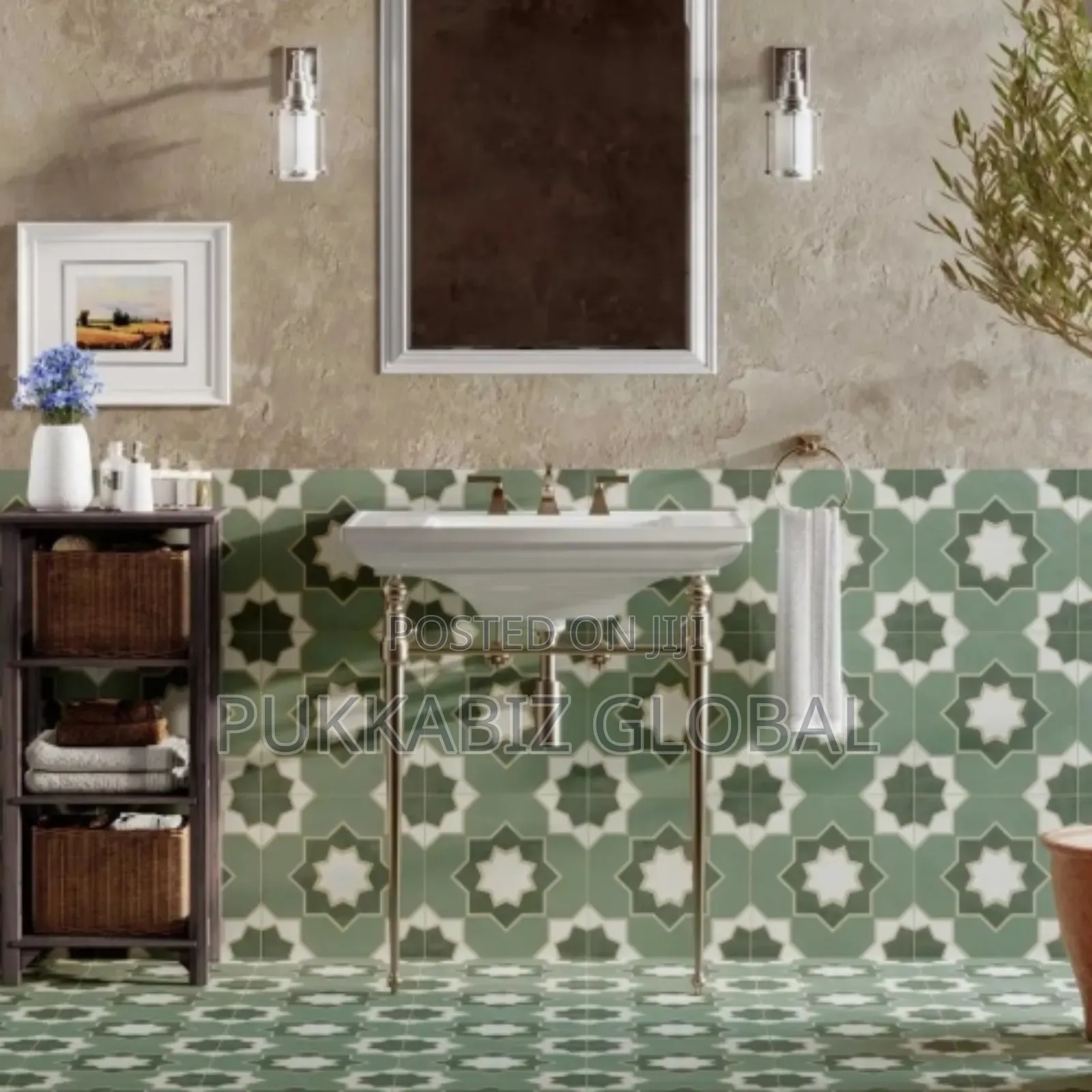 Izmir Olive Pattern Matt Porcelain Tile