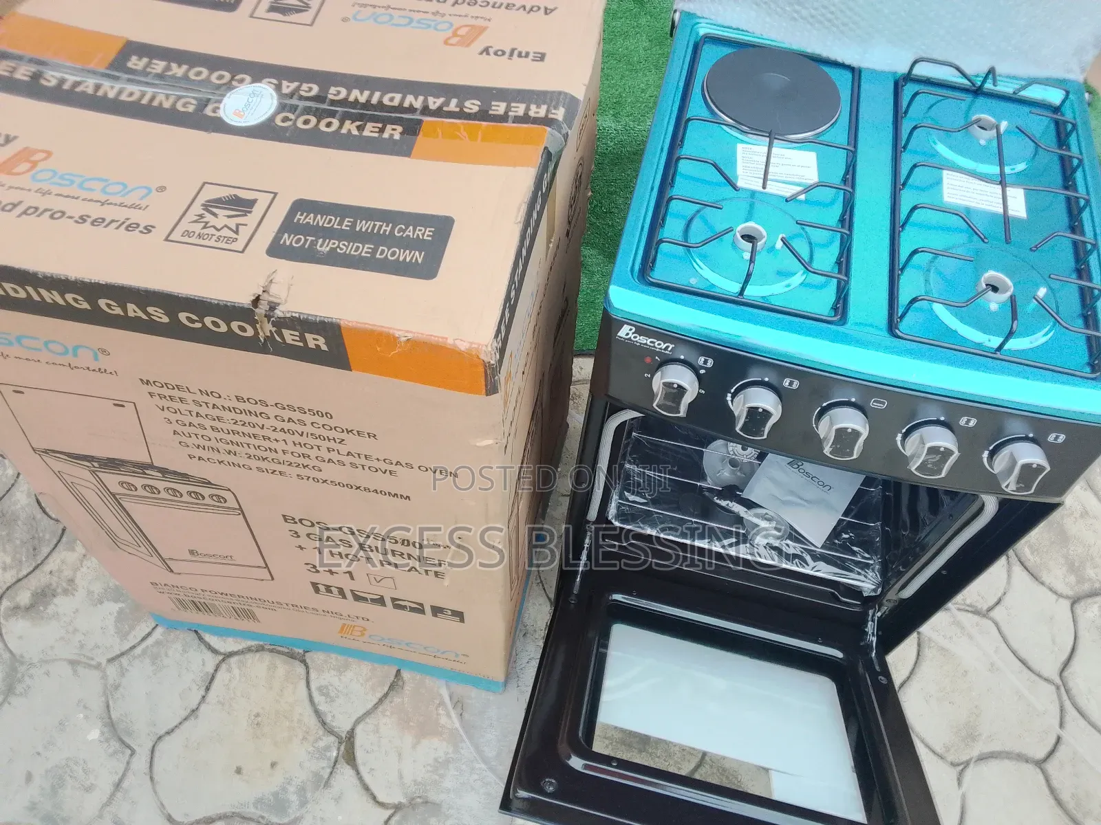 Original Boscon 50 50 Standing Gas Cooker 3+1