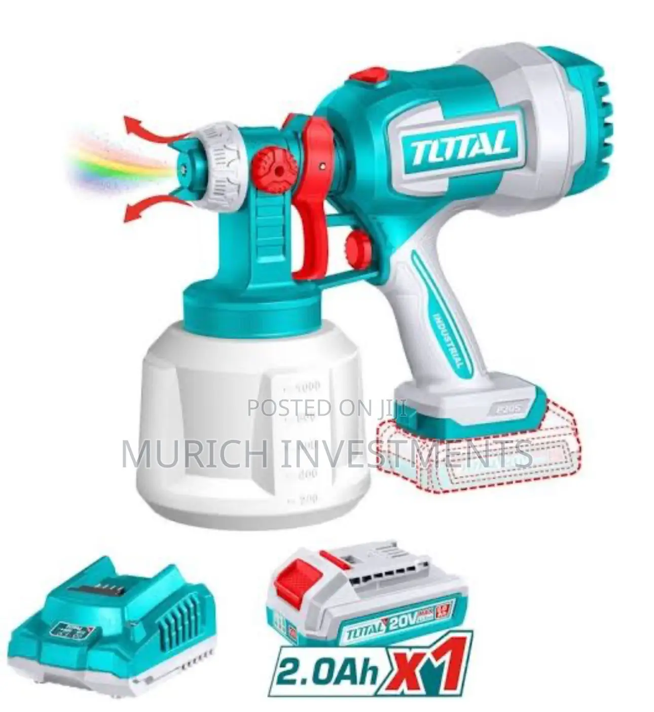 Total Lightweight Cordless Spray Gun With 800ml Tank