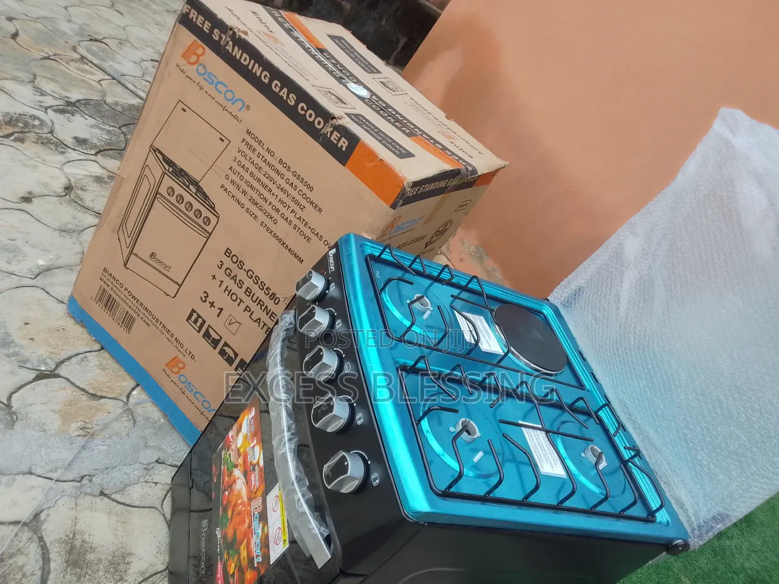 3+1 Boscon 50 50 Standing Gas Cooker
