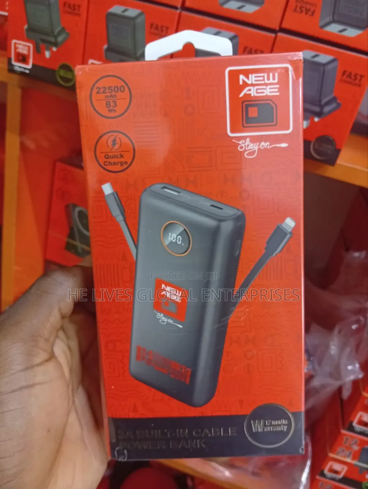 22,500 Mah New Age Power Bank With Cords