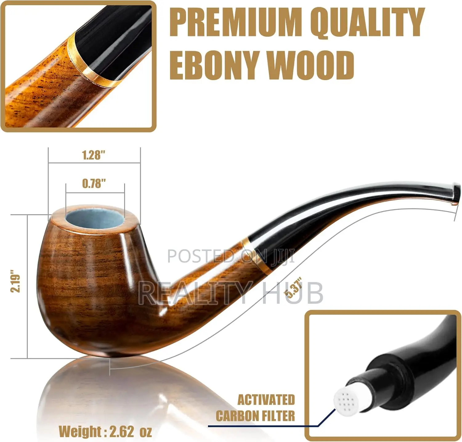 S Tobacco Pipe With Waxed Canvas Pipe Roll