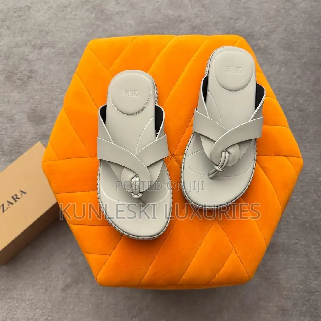 Original Zara Matured Leather Slippers