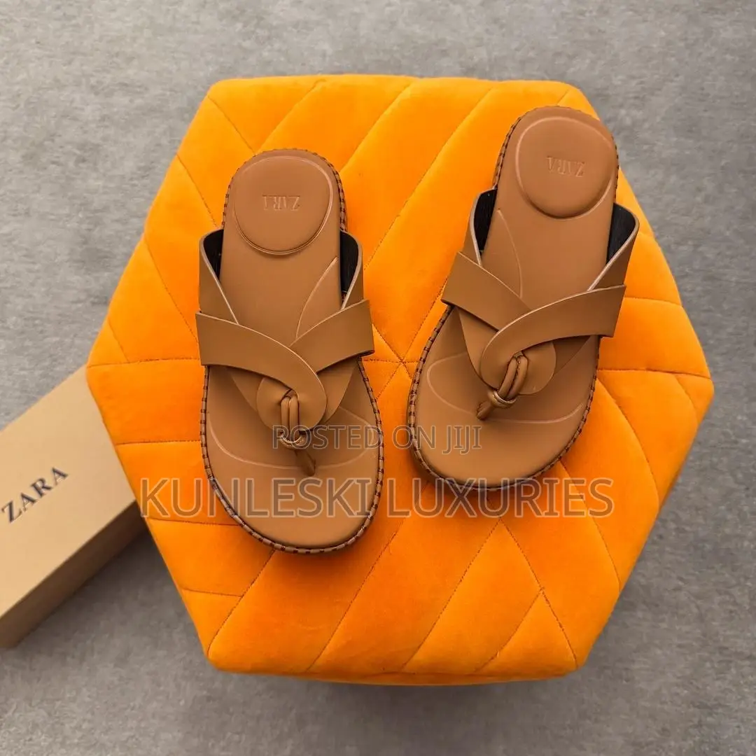 Original Zara Matured Leather Slippers