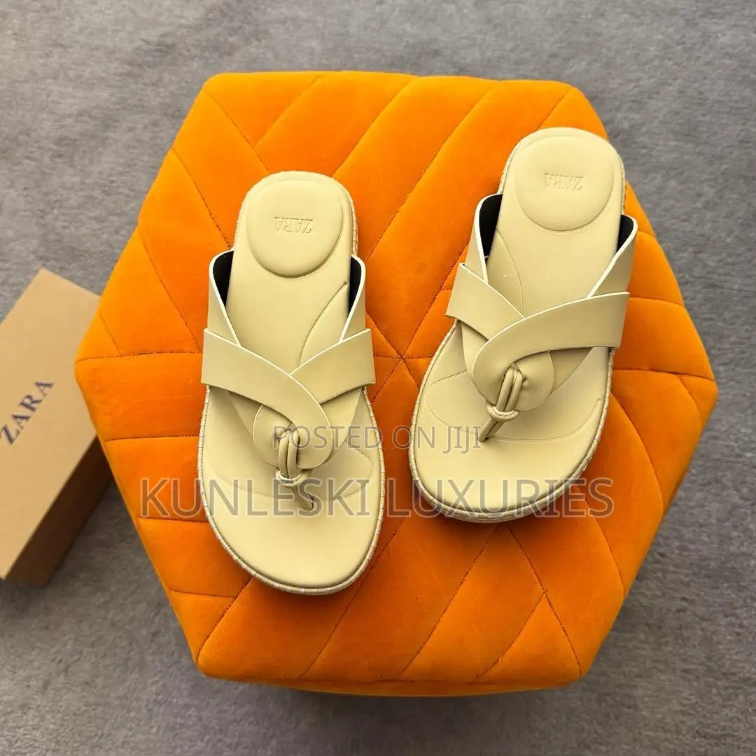 Original Zara Matured Leather Slippers