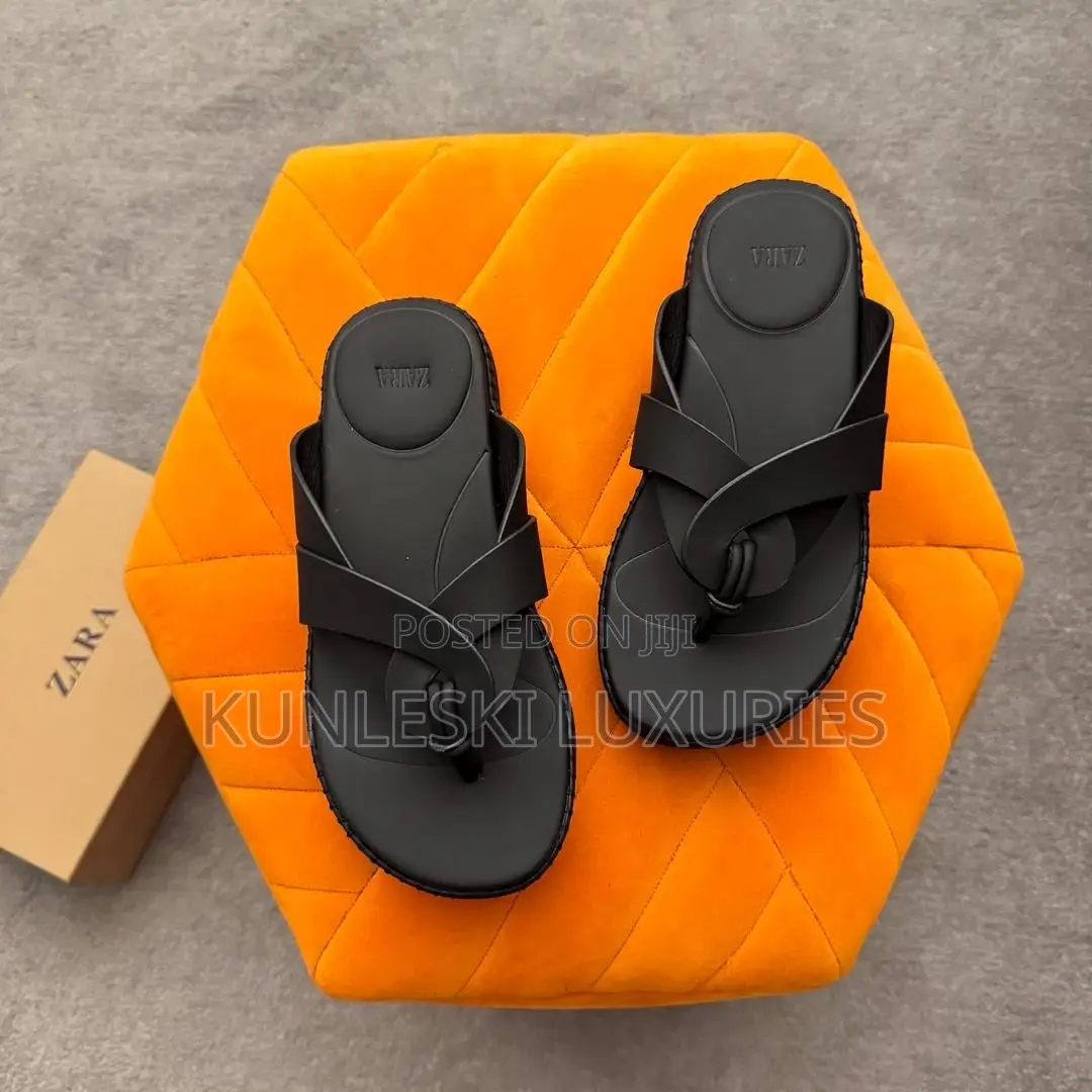 Original Zara Matured Leather Slippers