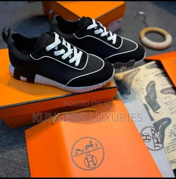 Original Hermes Suede / Leather Luxury Lace Up Sneakers