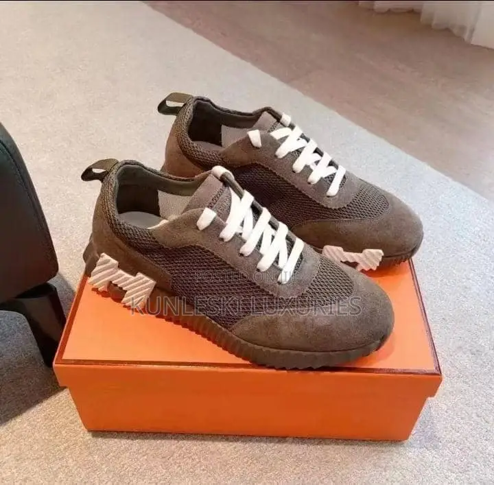 Original Hermes Suede / Leather Luxury Lace Up Sneakers