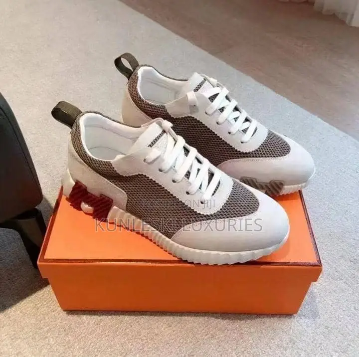 Original Hermes Suede / Leather Luxury Lace Up Sneakers