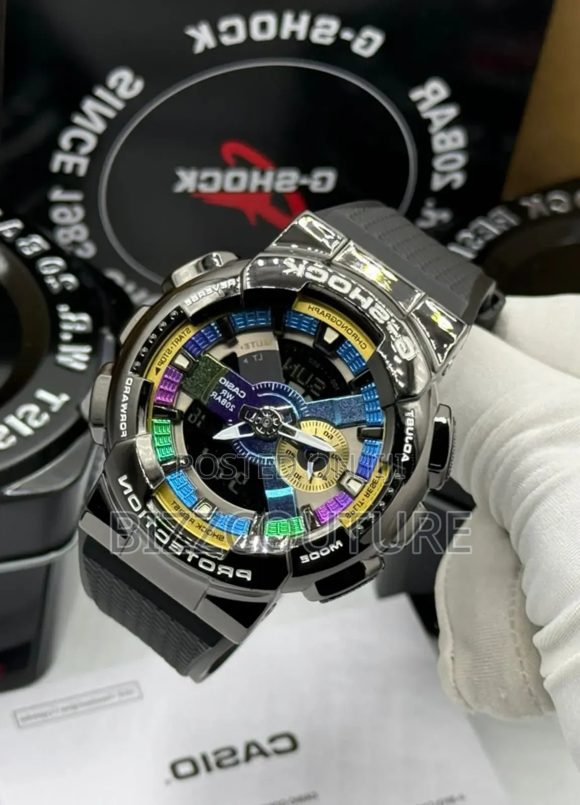 Original G-Shock Black Rubber Strap Quartz Chronograph Watch