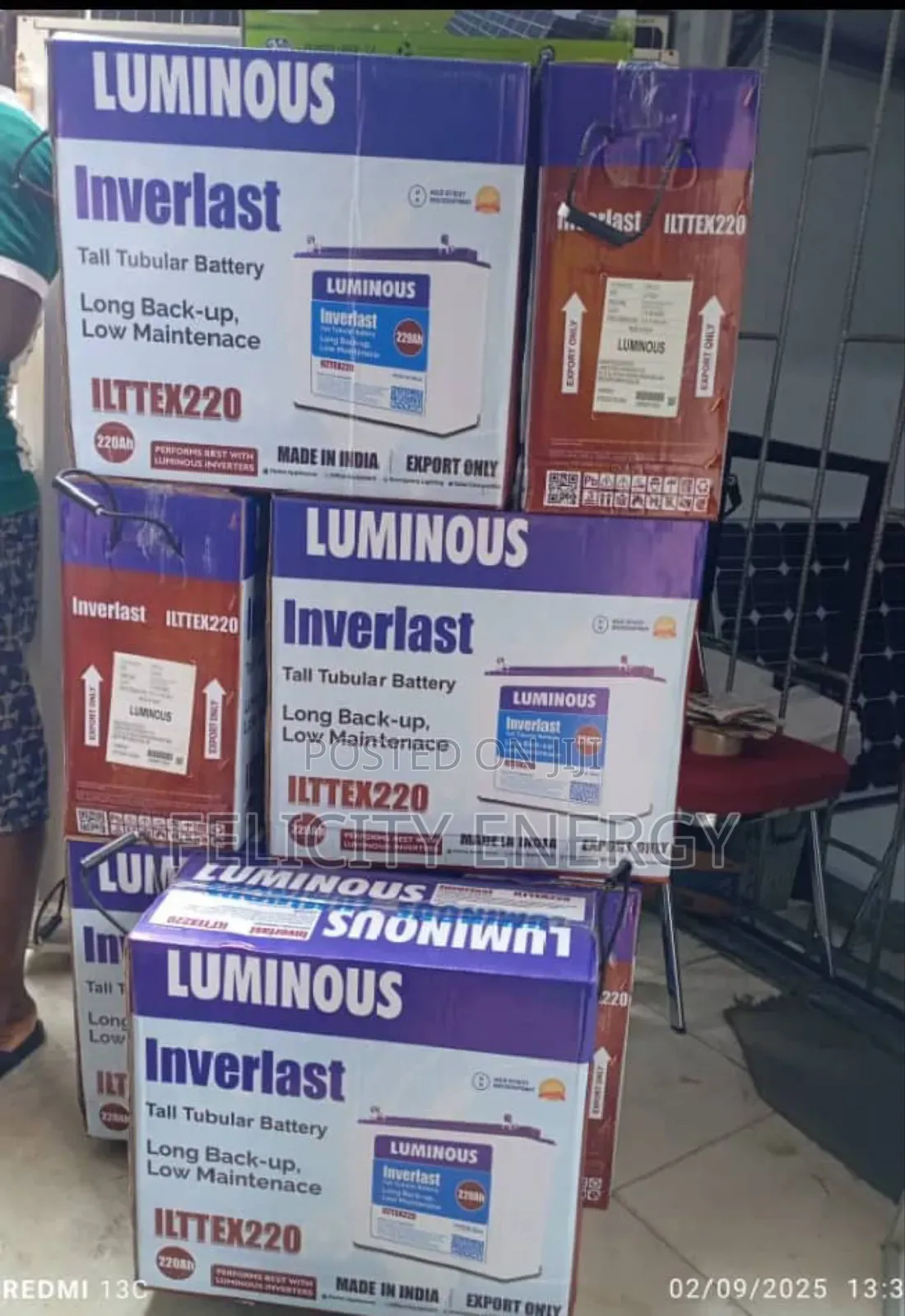 Luminous Tubular Battery 220ah//12v