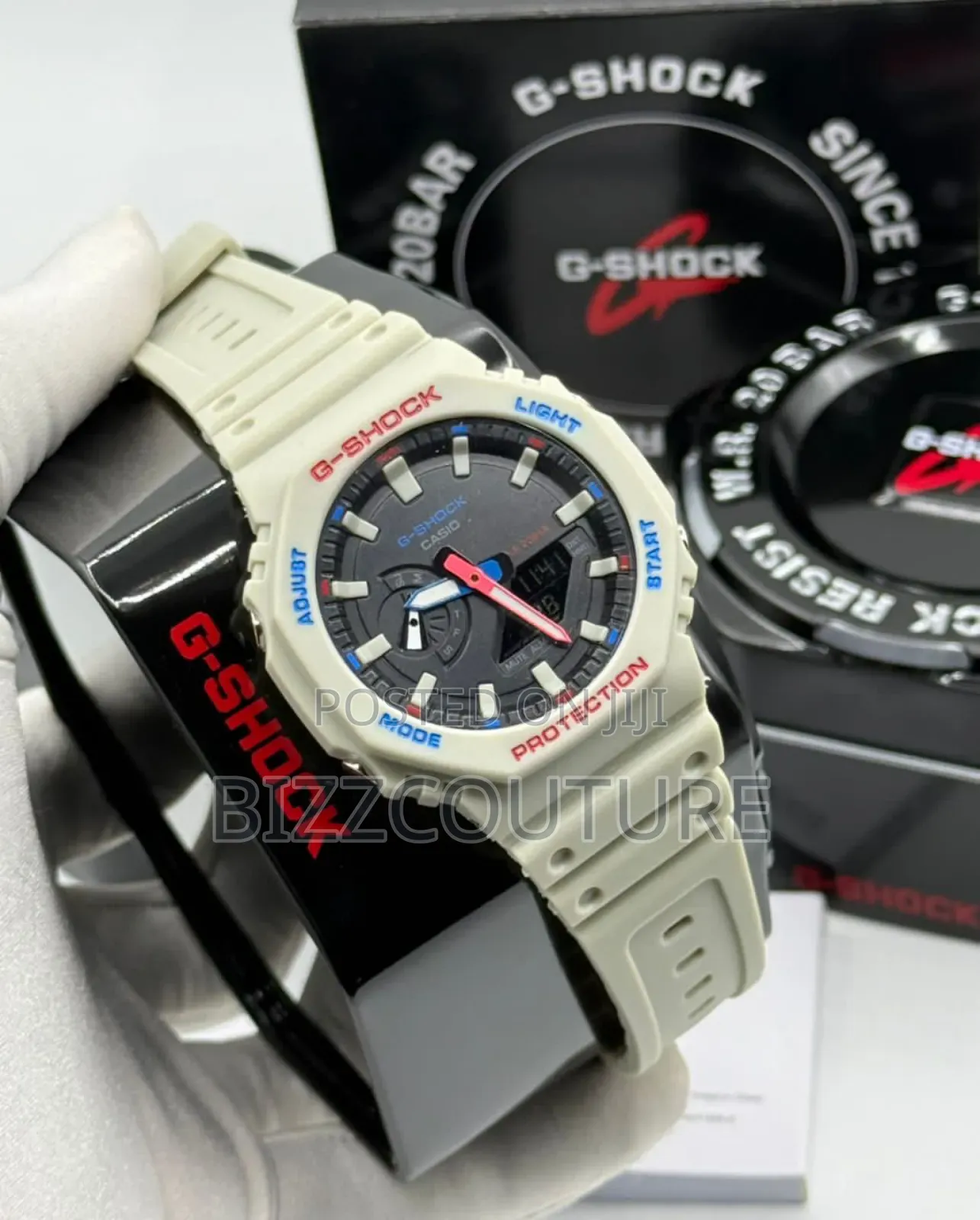Original G-Shock White Rubber Strap Quartz Calendar Watch