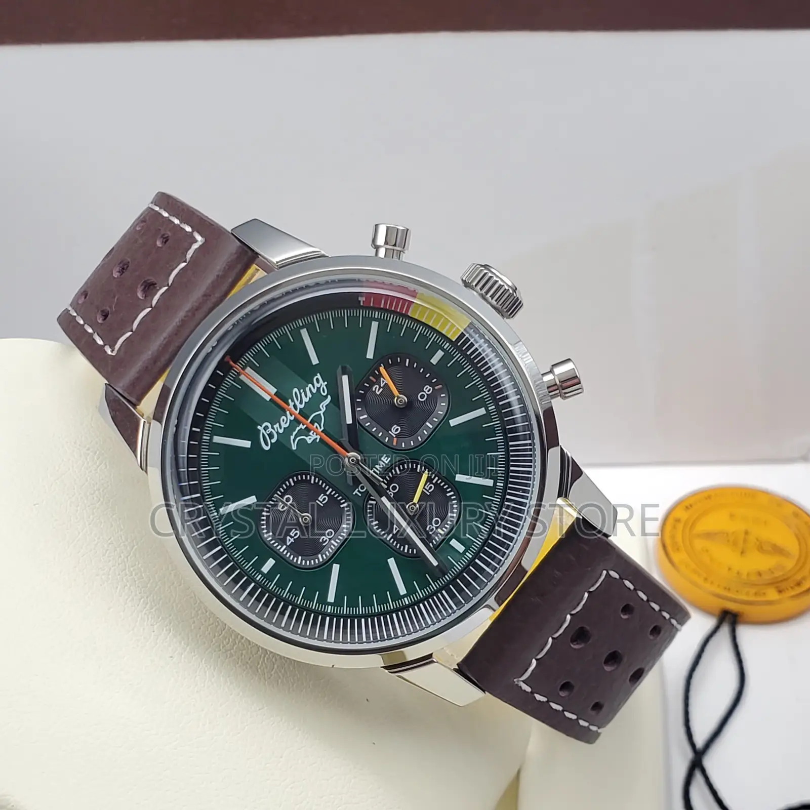 Breitling Quality Luxury Genuine Leather Water Resistant Wristwatch