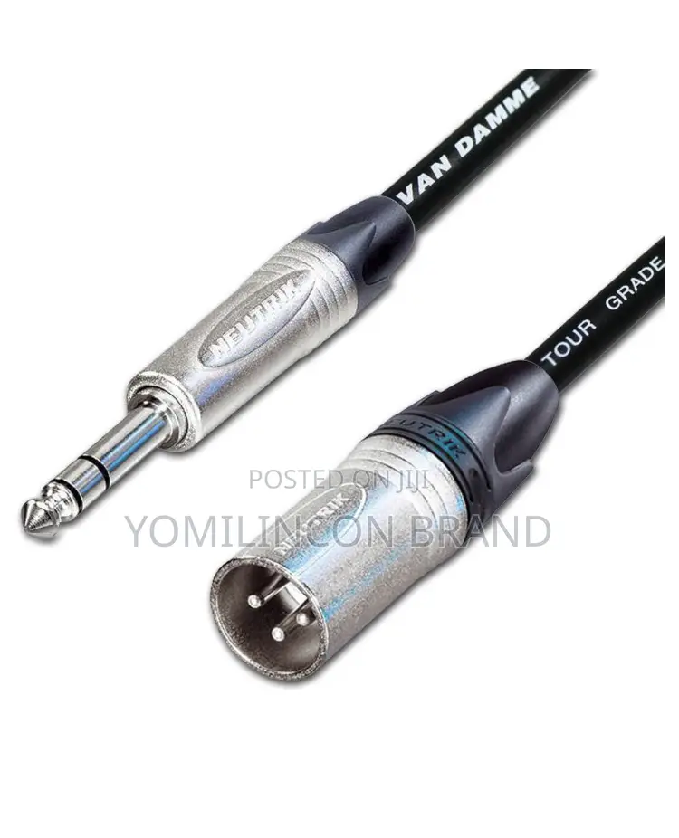 Male XLR to 1⁄4 TRS Jack Lead. Balanced Van Damme Mic Cable.