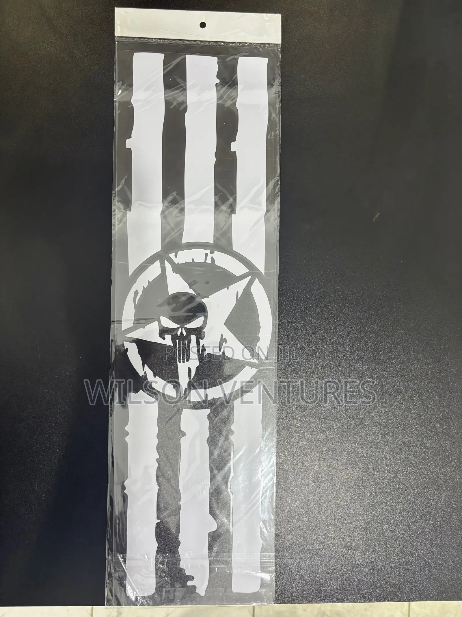 White Color Star Skull Car Body Sticker