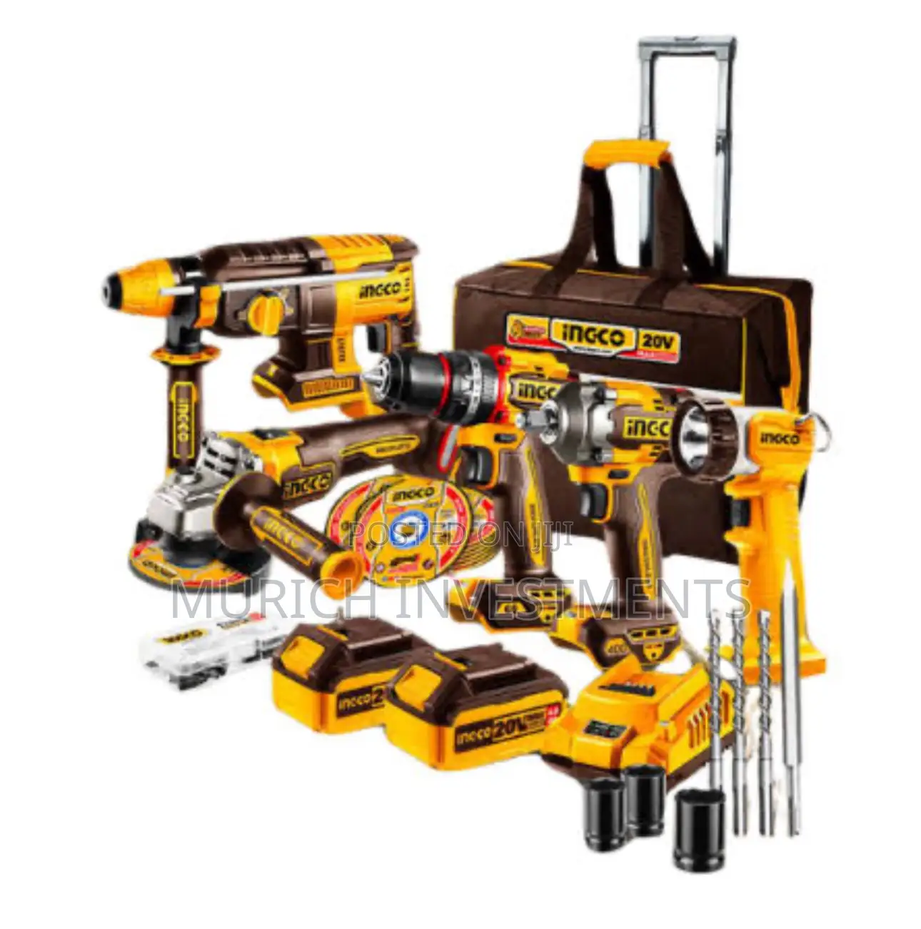 Ingco 5-in-1 Cordless Combo Kit – 20v Professional Power Tools Set