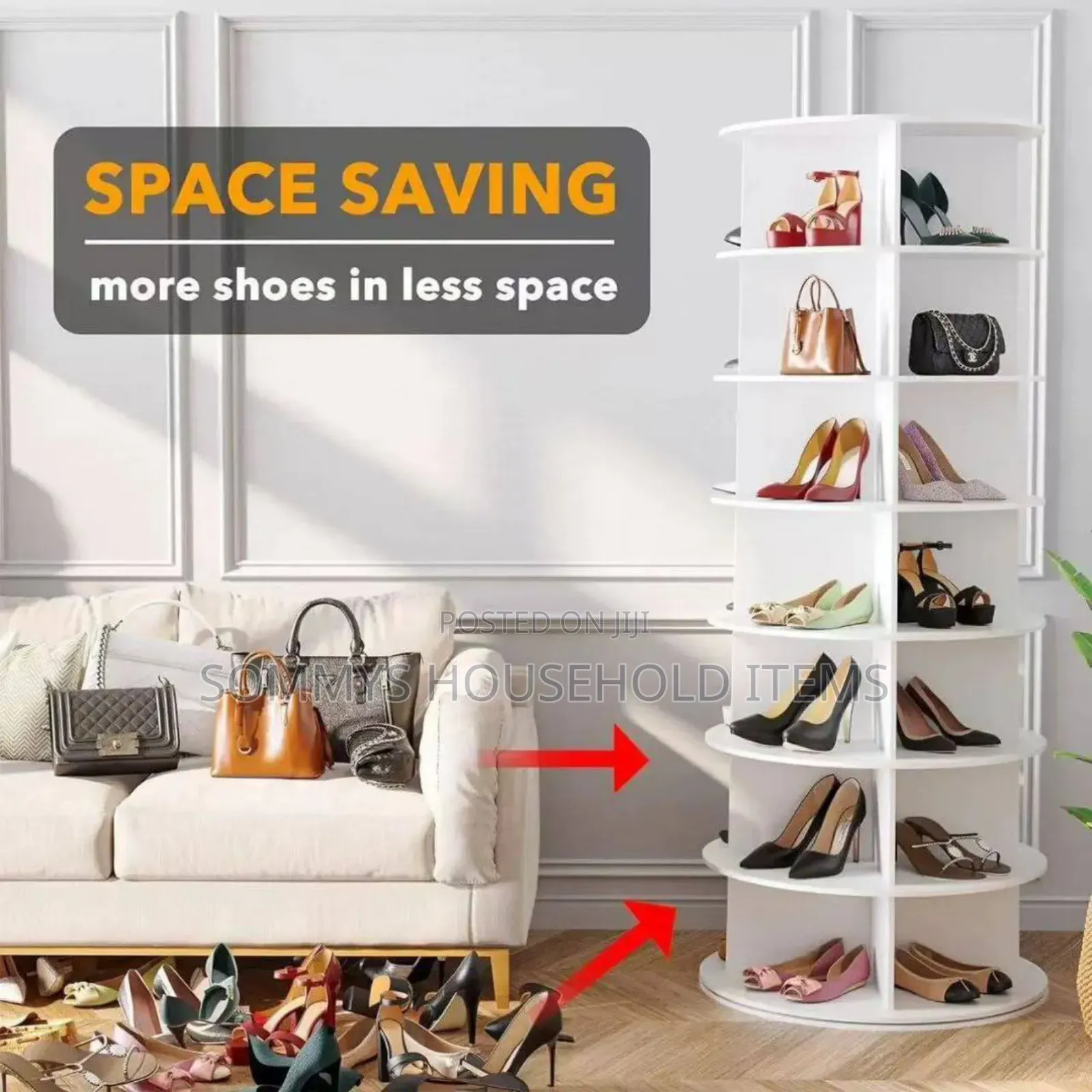 7 Tier 360° Rotating Shoe Rack